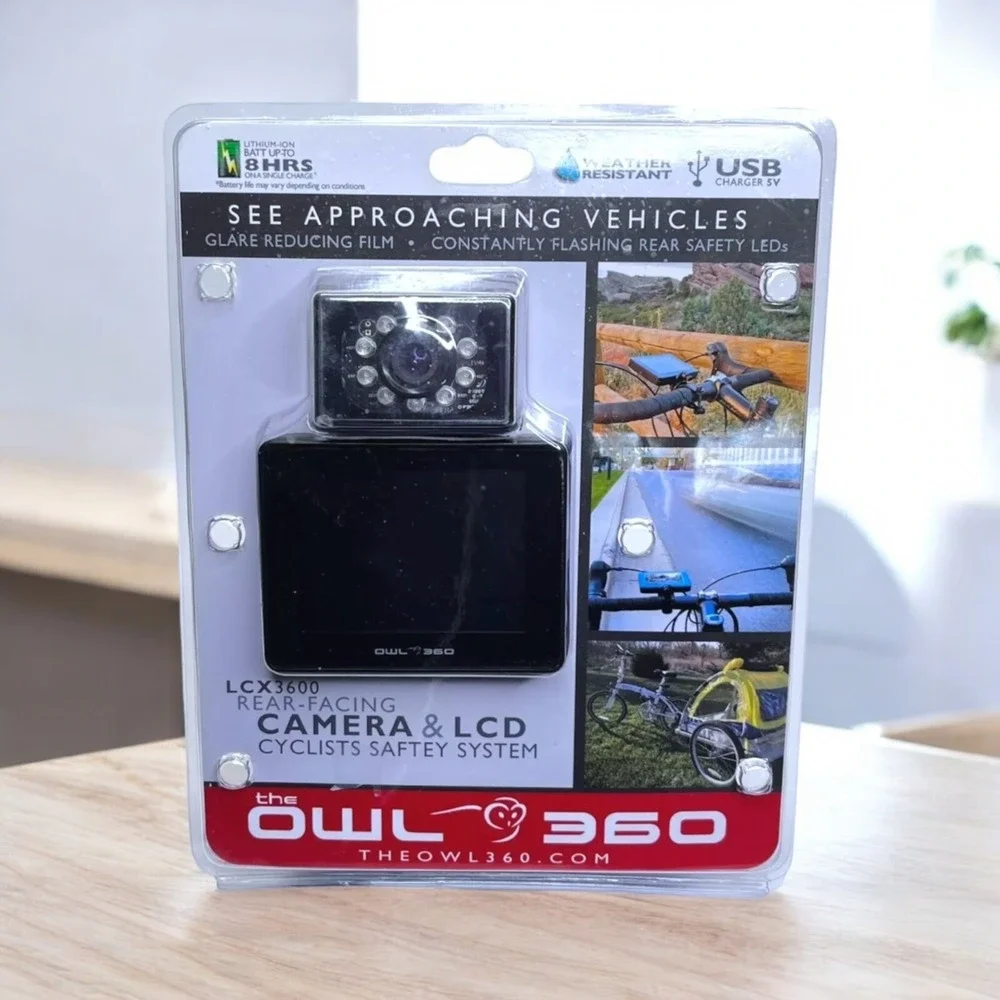 NEW The Owl 360 LCX3600 Bike Handlebar Rear Facing Camera for Cyclists NIB